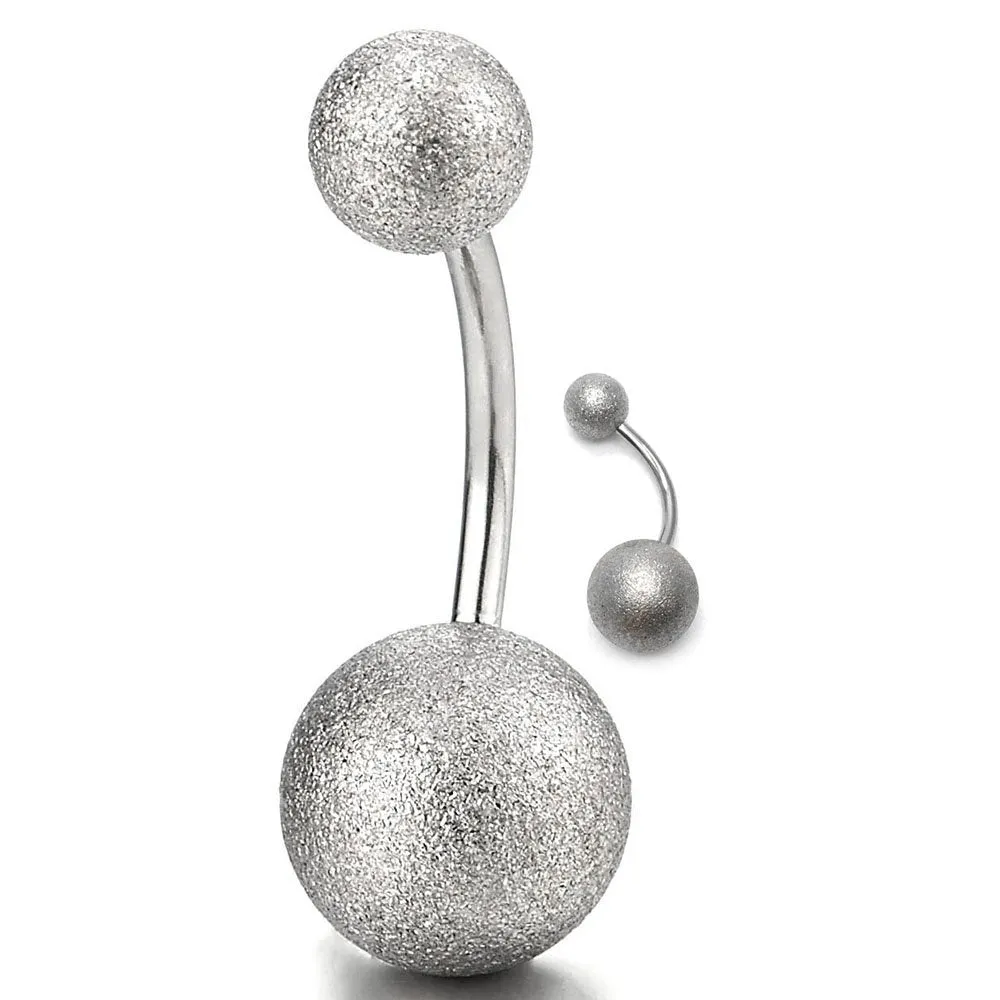 Surgical Steel Satin Belly Button Ring Body Jewelry Piercing Ring Navel Ring