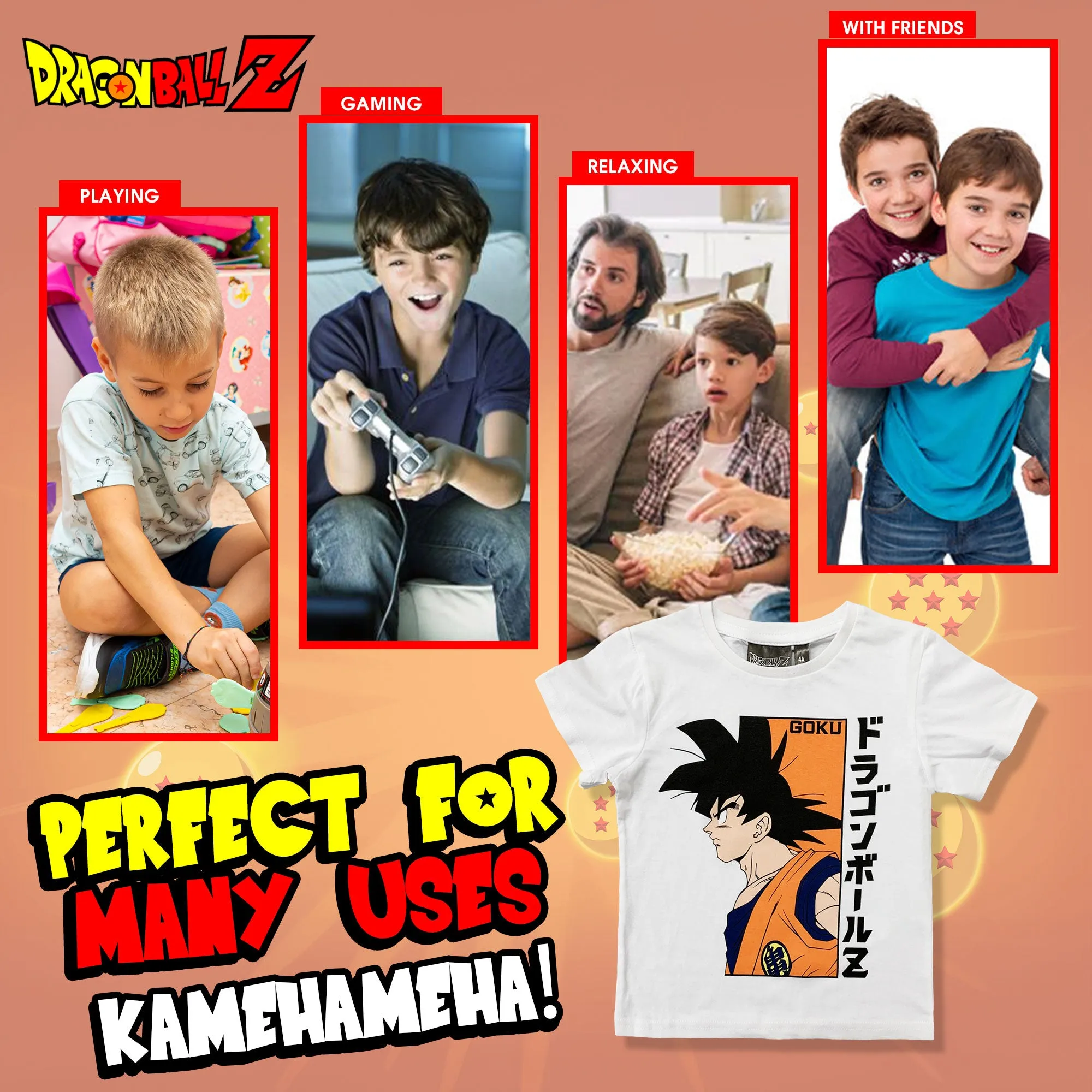 T-shirt Dragon Ball Z maglia bambino mezze maniche in cotone Goku 6168