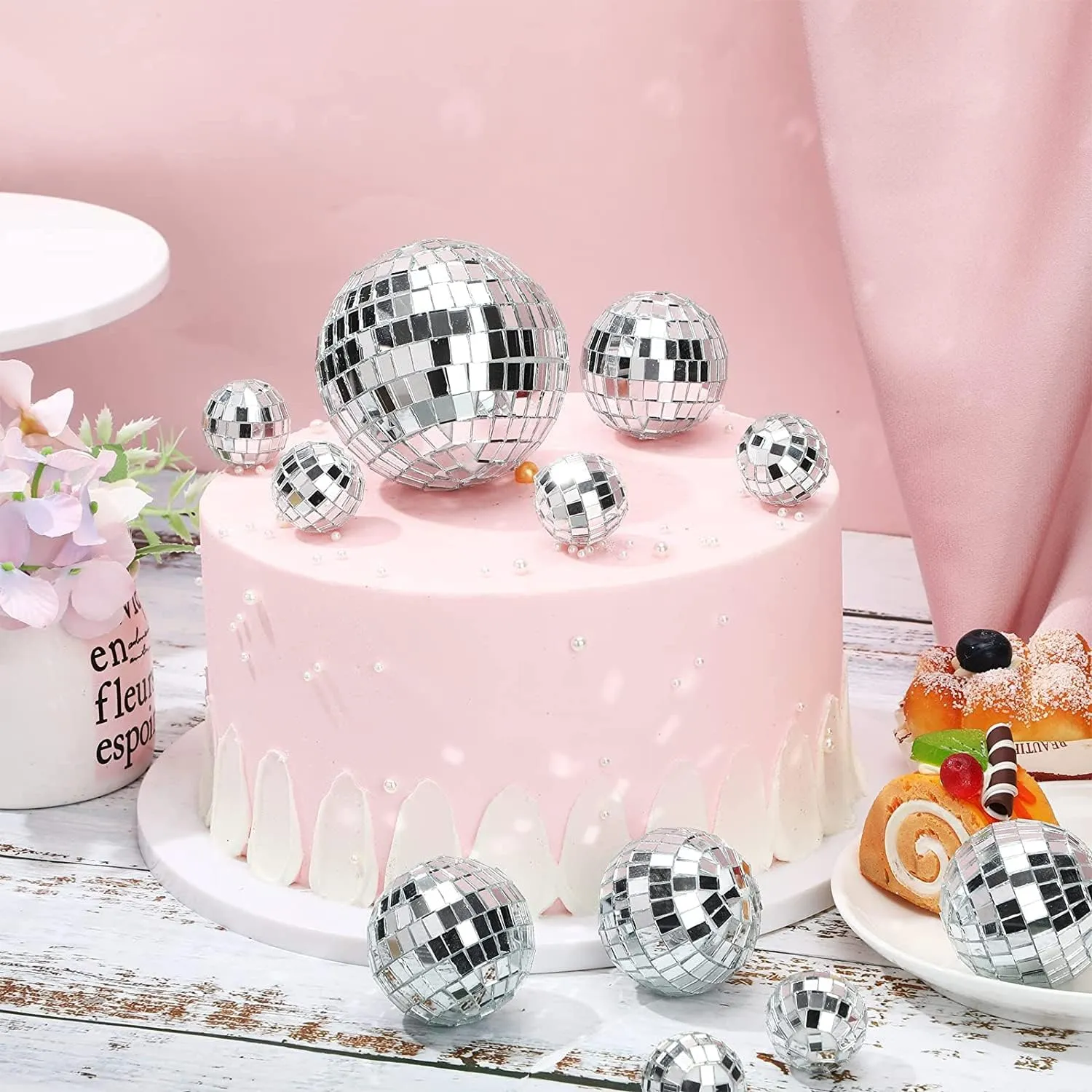 The Decor Affair Twinkle and Twirl: Assorted Hanging Mirror Combo - 15 Pcs Disco Ball Mirrors in Various Dimensions