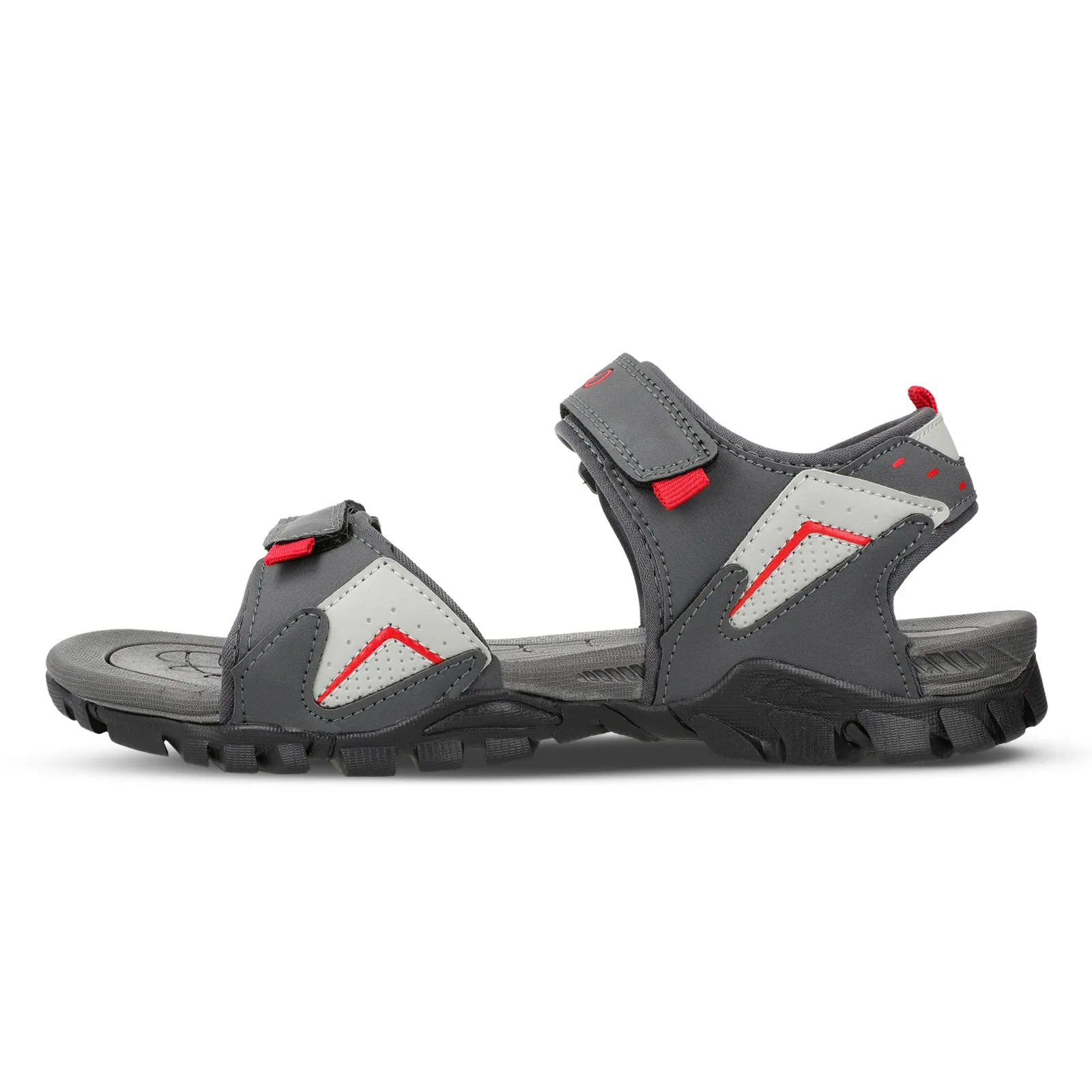 Walkaroo Men Strappy Floater Sandals  - WC4362 Grey Red