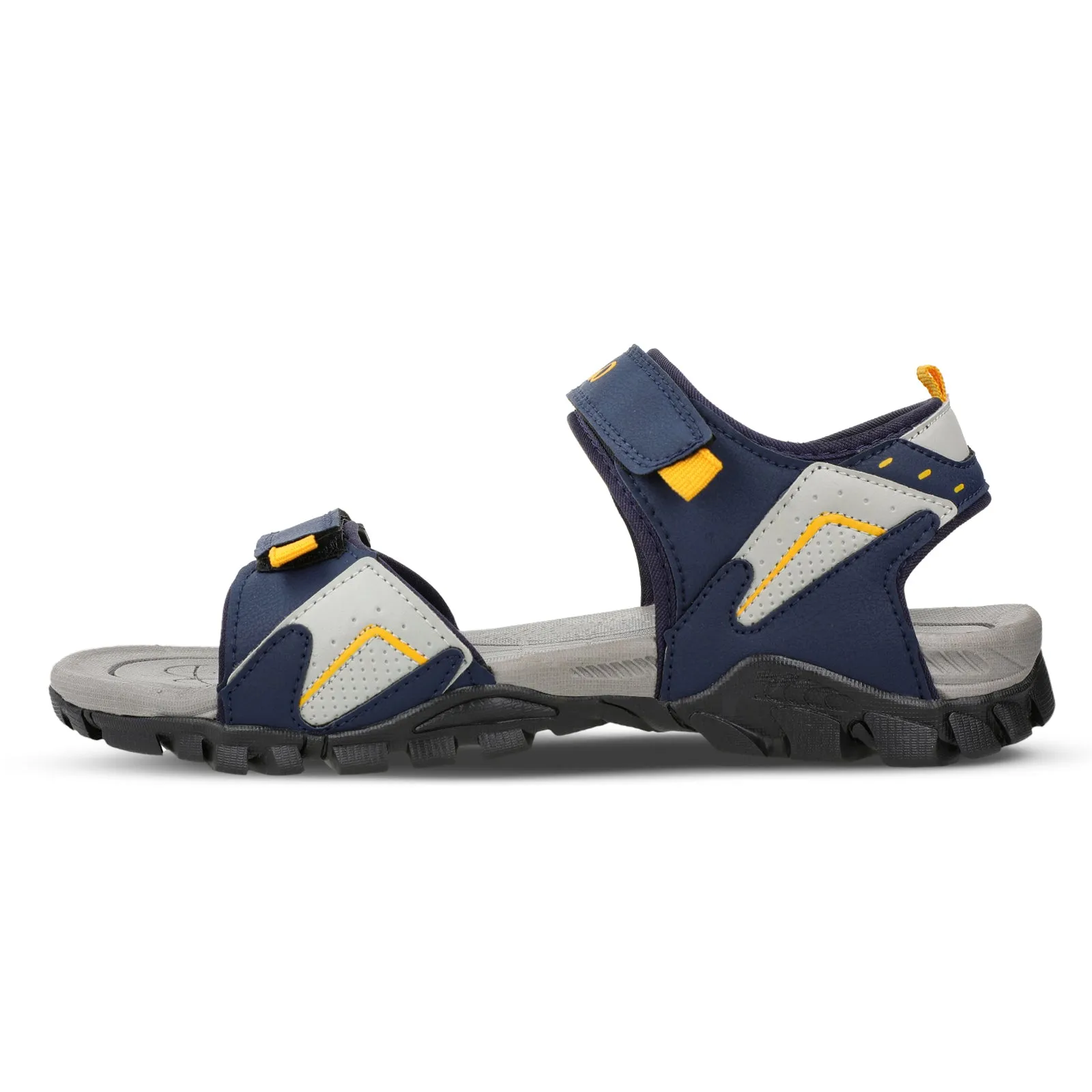 Walkaroo Men Strappy Floater Sandals  - WC4362 Navy Blue Yellow