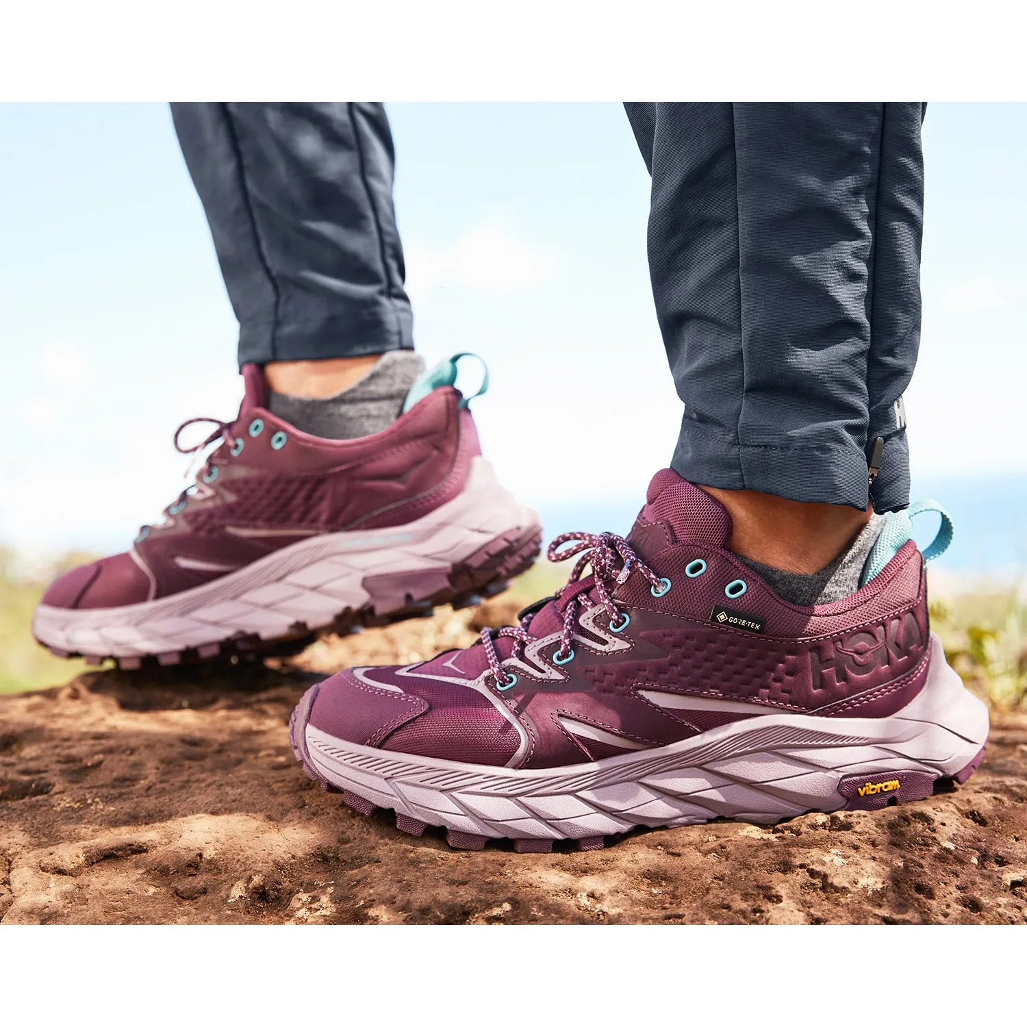 Women's Hoka One One Anacapa Low GTX Grape Wine/Elderberry Nubuck