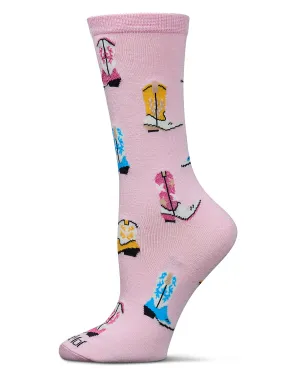 Women's Sassy Boots Rayon From Bamboo Crew Socks