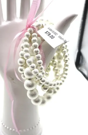Worn Silver Ball Bracelet Set